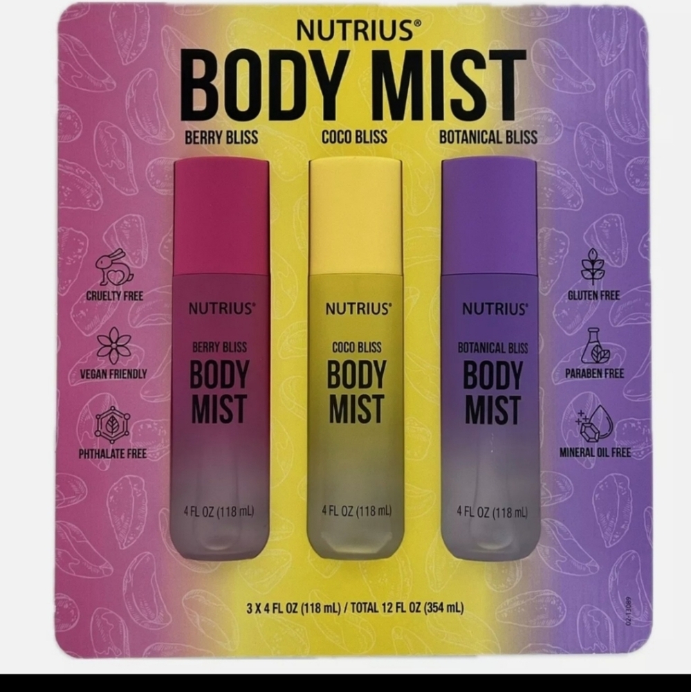 Nutrius Body Mist Set - Berry, Coco, Botanical